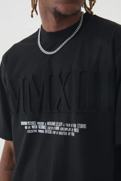 Tall MMXIII Debossed T-shirt In | UK^boohooMAN Discount