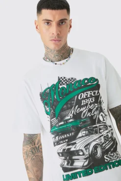 Tall Monaco Moto Print T-shirt | UK^boohooMAN Sale