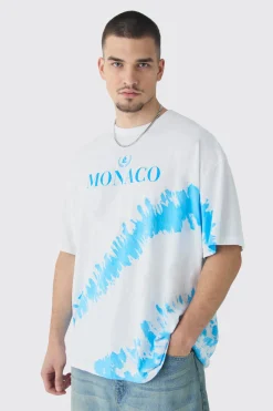 Tall Monaco Tie Dye Printed T-shirt In | UK^boohooMAN