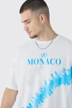 Tall Monaco Tie Dye Printed T-shirt In | UK^boohooMAN