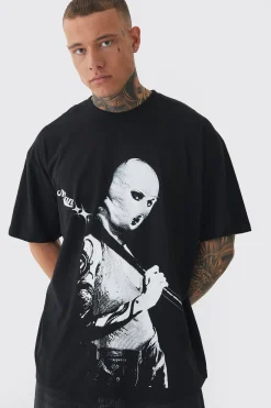 Tall Mono Man Balaclava T-shirt In | UK^boohooMAN Clearance