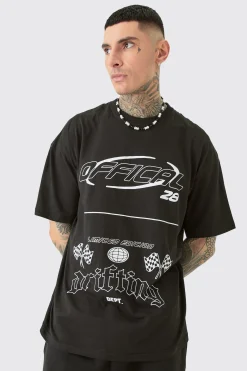 Tall Mono Moto Graphic T-shirt | UK^boohooMAN Discount