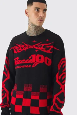 boohooMAN Tall Moto Crew Neck Knitted Jumper In | UK| Knitwear