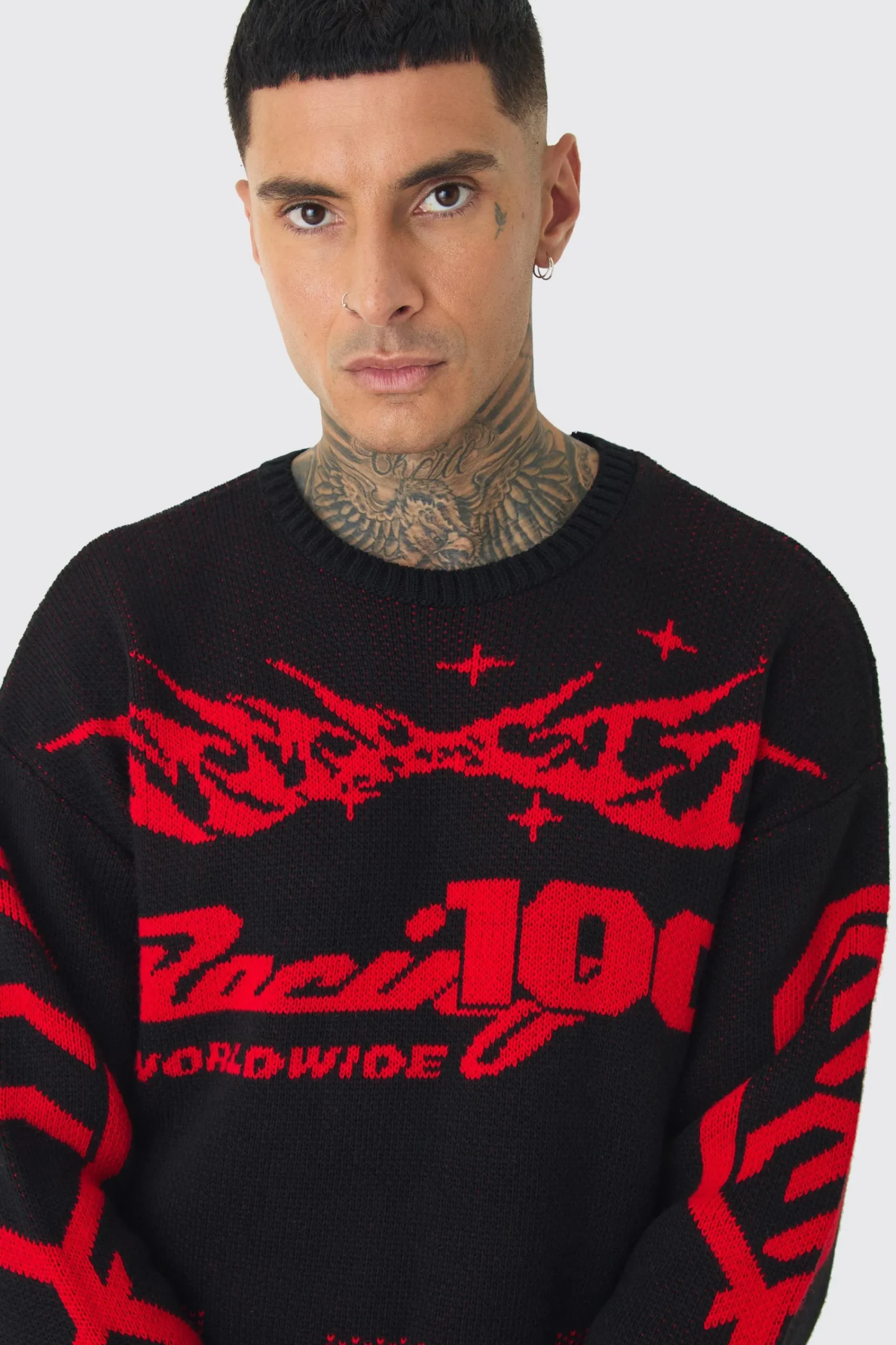 boohooMAN Tall Moto Crew Neck Knitted Jumper In | UK| Knitwear