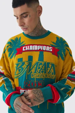 boohooMAN Tall Moto Graphic Knitted Sweatshirt | UK| Knitwear|Hoodies & Sweatshirts