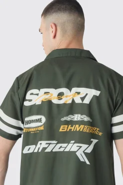 boohooMAN Tall Moto Print Shirt & Short Set In | UK| Sets & Co-Ords