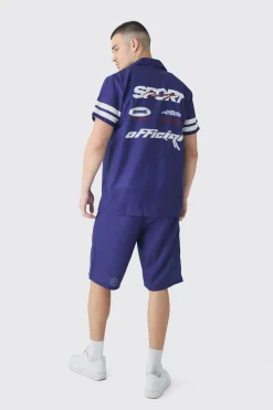 boohooMAN Tall Moto Print Shirt & Short Set In | UK| Sets & Co-Ords