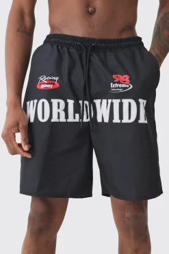 boohooMAN Tall Moto Printed Swim Shorts | UK| Shorts