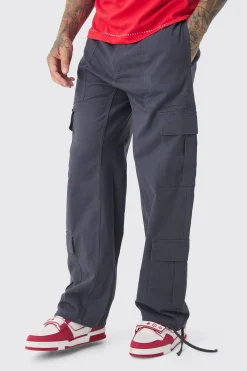 boohooMAN Tall Multi Cargo Gusset Baggy Cargo Trousers | UK| Trousers|Cargos