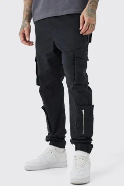 boohooMAN Tall Multi Cargo Pocket Cuffed Trousers | UK| Trousers