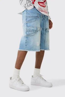 boohooMAN Tall Multi Waistband Relaxed Fit Denim Shorts | UK| Shorts