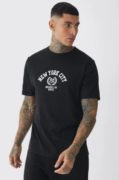 Tall New York City Varsity T-Shirt | UK^boohooMAN Best
