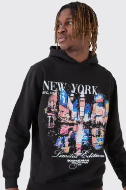 boohooMAN Tall New York Graphic Hoodie | UK| Hoodies & Sweatshirts