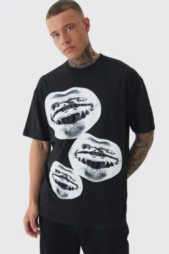 Tall OFCL Lips Printed T-shirt In | UK^boohooMAN Outlet