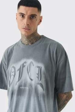 Tall OFCL Ombre Washed T-shirt In | UK^boohooMAN Clearance