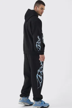 boohooMAN Tall OFCL Print Oversized Tracksuit In | UK| Tracksuits