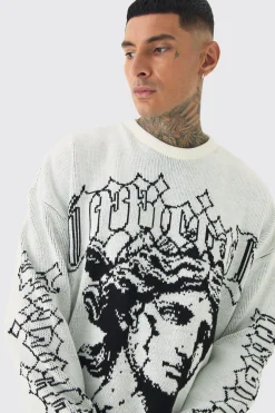 boohooMAN Tall OFCL Renaissance Crew Neck Jumper | UK| Knitwear