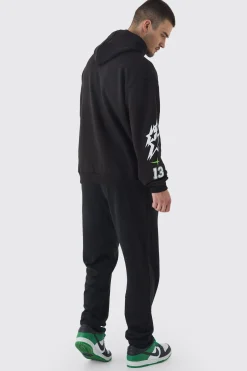 boohooMAN Tall Official 13 Print Oversized Tracksuit In | UK| Tracksuits
