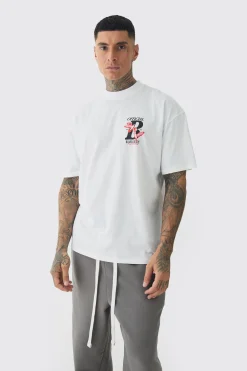 Tall Official Dove Printed Oversized T-Shirt | UK^boohooMAN Sale