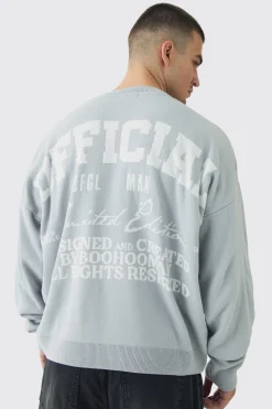 boohooMAN Tall Official Varsity Knitted Sweatshirt | UK| Knitwear|Hoodies & Sweatshirts