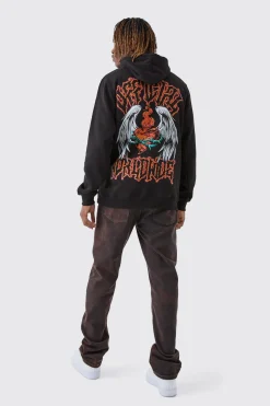 boohooMAN Tall Official Worldwide Back Printed Oversized Hoodie | UK| Hoodies & Sweatshirts