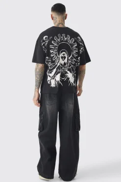 Tall Over The Seam Renaissance Back Print T-shirt In | UK^boohooMAN Discount