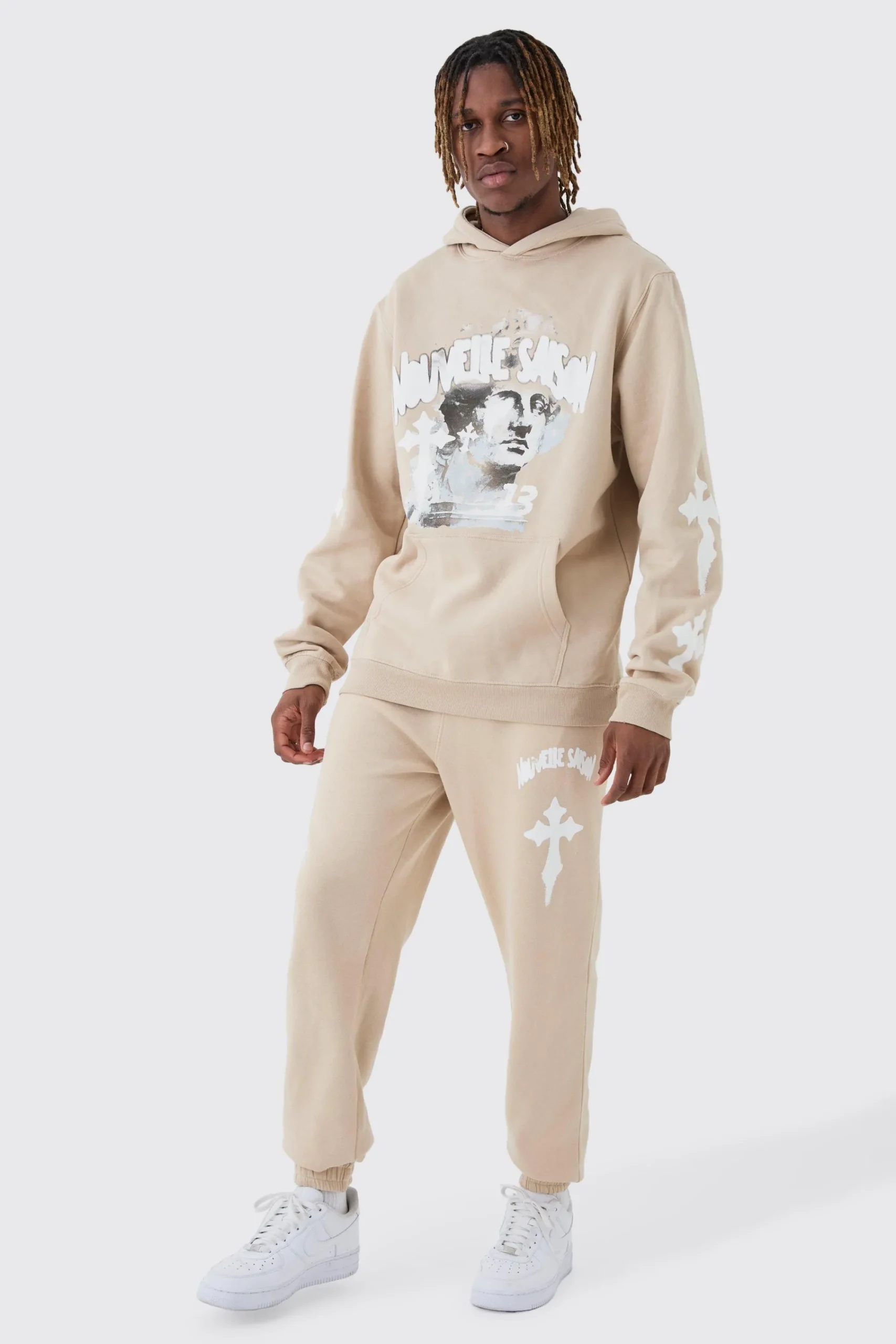 boohooMAN Tall Overdyed Gothic Renaissance Oversized Tracksuit | UK| Tracksuits