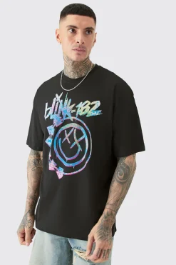 Tall Oversize Blink 182 License T-shirt In | UK^boohooMAN New
