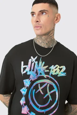 Tall Oversize Blink 182 License T-shirt In | UK^boohooMAN New