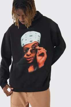 boohooMAN Tall Oversized Aaliyah License Hoodie | UK| Hoodies & Sweatshirts