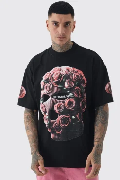 Tall Oversized Acid Wash Official Man Balaclava Print T-shirt | UK^boohooMAN Hot