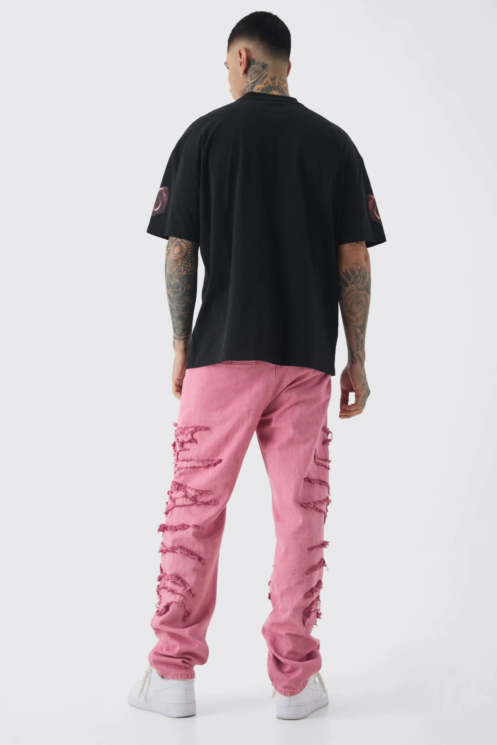 Tall Oversized Acid Wash Official Man Balaclava Print T-shirt | UK^boohooMAN Hot