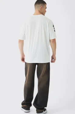 Tall Oversized Airbrush Cross Print T-Shirt | UK^boohooMAN
