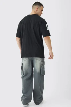 Tall Oversized Airbrush Cross Print T-Shirt | UK^boohooMAN Outlet