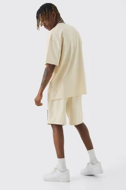 boohooMAN Tall Oversized Applique T-shirt & Short Set | UK| Tracksuits