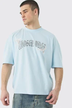 Tall Oversized Boxy Extended Neck Bird T-shirt | UK^boohooMAN Clearance