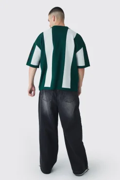 boohooMAN Tall Oversized Boxy Football Knitted Polo Shirt | UK| Shirts