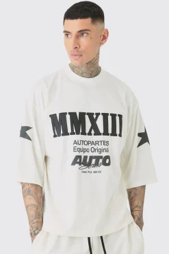 Tall Oversized Boxy Half Sleeve Moto T-Shirt | UK^boohooMAN Hot