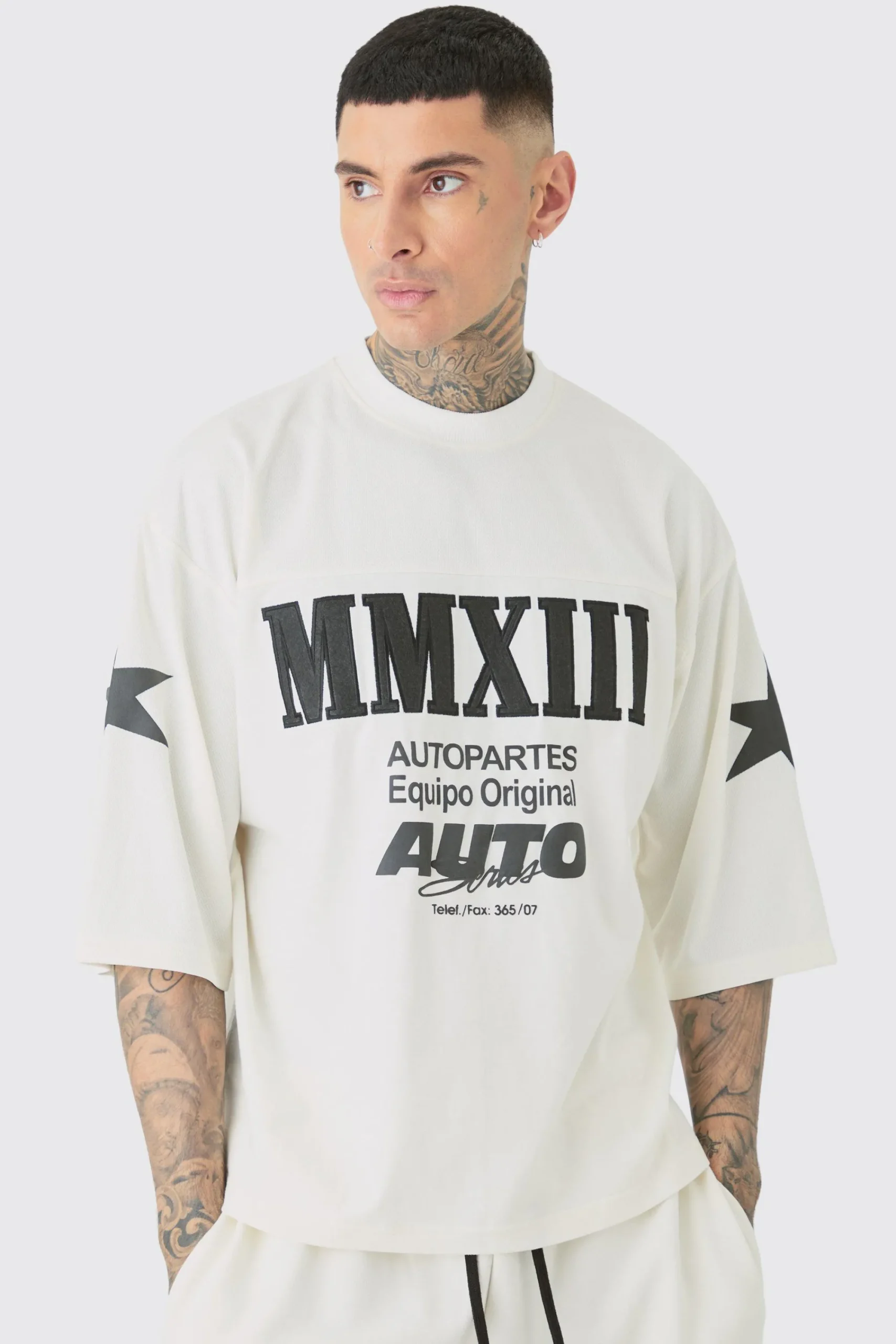 Tall Oversized Boxy Half Sleeve Moto T-Shirt | UK^boohooMAN Hot