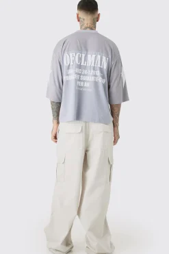 Tall Oversized Boxy Half Sleeve Moto T-Shirt | UK^boohooMAN Outlet