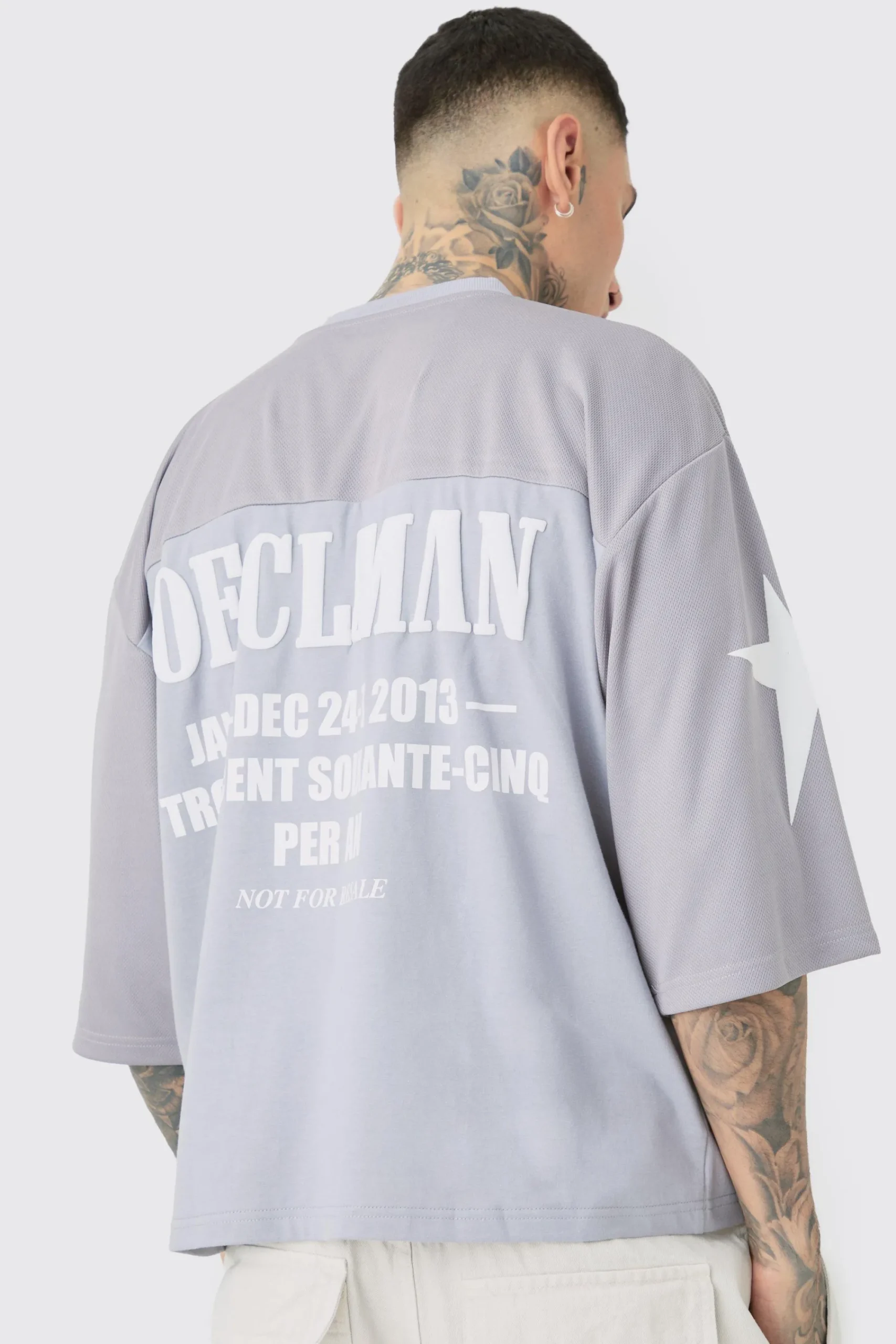 Tall Oversized Boxy Half Sleeve Moto T-Shirt | UK^boohooMAN Outlet