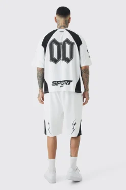 Tall Oversized Boxy Puff Print Moto Extended Neck Tshirt | UK^boohooMAN Outlet