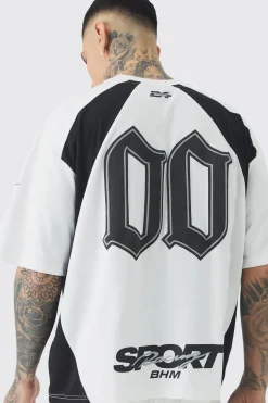 Tall Oversized Boxy Puff Print Moto Extended Neck Tshirt | UK^boohooMAN Outlet