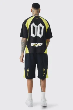 Tall Oversized Boxy Puff Print Moto Extended Neck T-shirt | UK^boohooMAN Discount