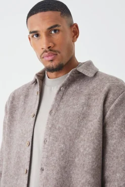 boohooMAN Tall Oversized Brushed Heavyweight Overshirt | UK| Shirts