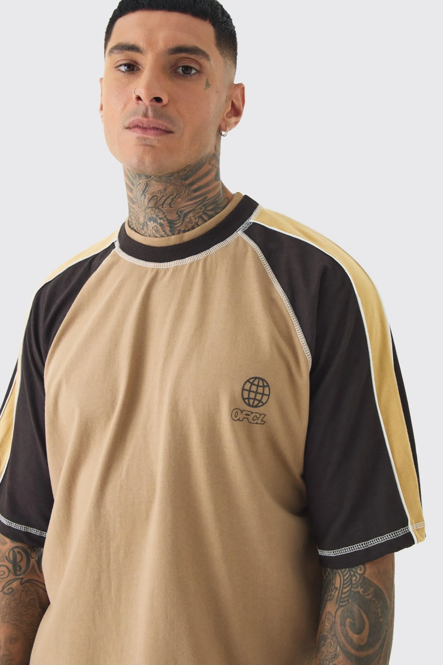 Tall Oversized Carded Heavy Panelled OFCL T-shirt | UK^boohooMAN Discount