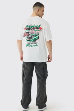 Tall Oversized Castrol GTX License Print T-Shirt | UK^boohooMAN Discount