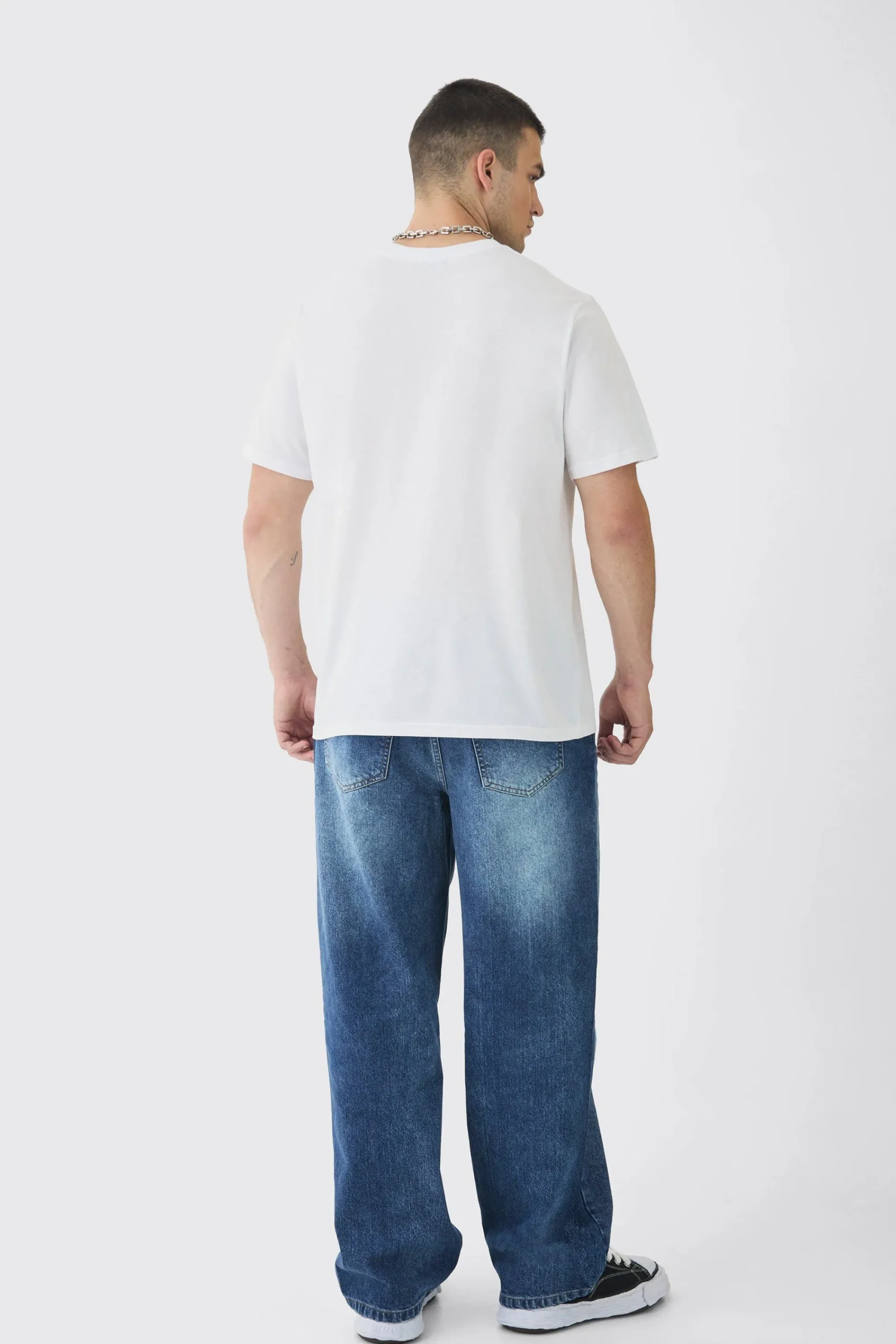 Tall Oversized Cross Rhinestone Printed T-Shirt In | UK^boohooMAN Clearance