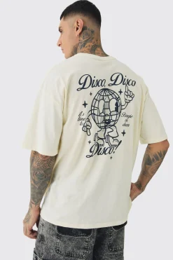 Tall Oversized Disco Graphic T-Shirt | UK^boohooMAN Discount