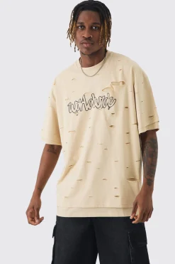 Tall Oversized Double Layer Homme T-shirt | UK^boohooMAN New